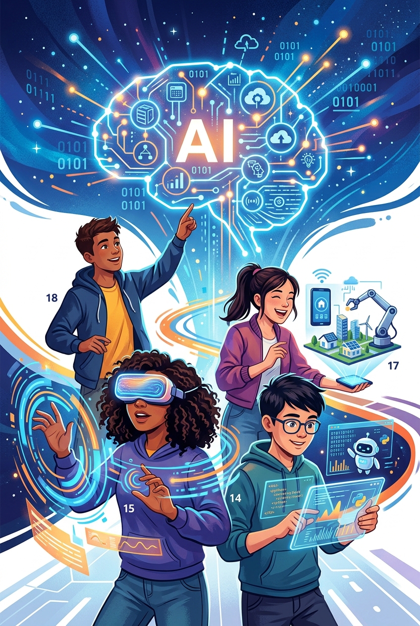 Couverture du livre L’Intelligence Artificielle expliquée aux 13–19 ans